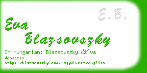 eva blazsovszky business card